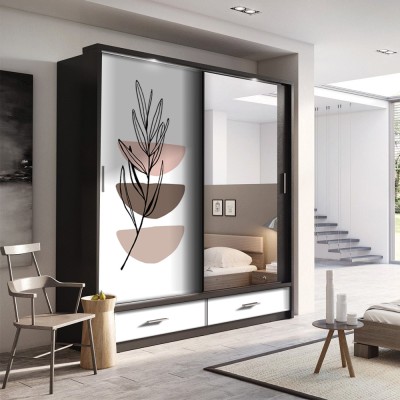 Φύλλο ελιάς με σχήματα, Line Art, Αυτοκόλλητα ντουλάπας